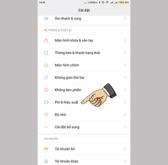 Vào Pin & Hiệu suất